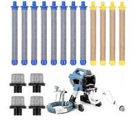 Airless Lot de 16 filtres pour pulvérisateur de peinture compatibles avec Graco X5 X7 Prox, 288716 Filtre d'admission 50, 288749 60 Mesh & 288750 100 Mesh Pistolet Filtre