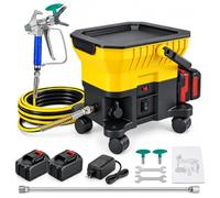 Airless Peinture, Pistolet À Peinture Airless sans Fil 600 W, 13,8 MPa, Réservoir 7 L, Tuyau Haute Pression 7,2 m et Rallonge 40 cm pour Murs, Plafonds et Façades, Clôtures et Garage