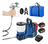 Airless Pulvérisateur de peinture sans fil haute pression 1,2 L avec batterie 21 V, 1,1 l/min, 6 vitesses réglables pour peintures au latex, laques, 500 W