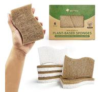 AIRNEX Lot de 6 éponges de cuisine naturelles biodégradables - Éponge compostable en cellulose et noix de coco