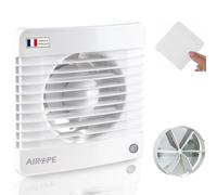 Airope AIROPE-100 mm Humidity Sensor & Timer,Ventilateur,Extracteur d'Air avec Clapet Anti-Retour + Moustiquaire Intégré,VMC pour Salle de Bain,Cuisine,Bureau,WC,Silencieux,Garantie 5 ANS