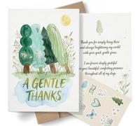 AIROW Carte de remerciement aquarelle pour amis, famille et mentors - Carte de remerciement fantaisiste pour l'art de la forêt - Format A5 standard - Impression double face - Enveloppe kraft et