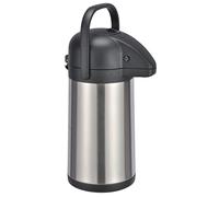 Airpot Pichet à pompe en acier inoxydable 2,2 litres | Pichet isotherme pour boissons chaudes et froides, théière thermique à double paroi, rotative, anti-fuite