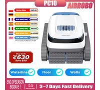 AIRROBO PC10 : Robot Aspirateur de Piscine avec Navigation Intelligente, Autonomie de 120 Min et Fonction d’Escalade de Murs blanc