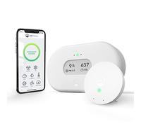 Airthings 2960 View Plus - Une surveillance du radon et de la qualité de l’air avec détecteur de PM2,5, CO2, COV+ Airthings 292 Wave Mini - Surveillance de la qualité de l’air intérieur, sans câble