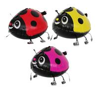 Airwalker Ballon Coccinelle, 3 Pièces 46 × 31 cm Ballons en Aluminium en Forme d'animaux de la Ferme, Ballons à l'hélium Coccinelle Décorations d'anniversaire sur le Thème des Animaux de la Ferme