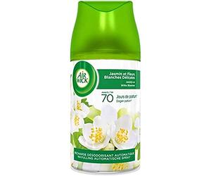 Airwick Desodorisant Maison Recharge Diffuseur Freshmatic Max Parfum Jasmin et Fleurs Blanches Délicates - 250 ml