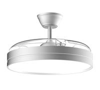 Airwit 106cm Ventilateur Plafond Rétractable avec Lumière LED, Silencieux | 6 vitesses, télécommande, éclairage LED dimmable, finition argentée, pour salon, chambre et cuisine
