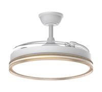 Airwit 106cm Ventilateur Plafond Rétractable avec Lumière LED Silencieux | Télécommande, moteur DC réversible, éclairage LED à 3 températures de couleur, finition dorée unie, chambre, salon, cuisine