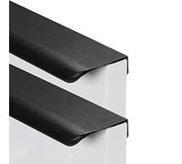 AIRYLI 2 pièces Poignées pour placards Noir cachée boutons de tiroir coins arrondis Poignées de Tirage armoire invisible poignée de tirette meuble Poignet de Porte pour chambre (Longueur 1200mm)