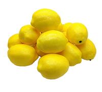 Aisamco 15 pièces Citrons artificiels 10 cm x 7 cm Faux Fruits Citrons Jaunes artificiels Mousse Citron pour la Cuisine à la Maison Faux Bol de Fruits Couronne de Citron Guirlande décoration