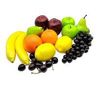 Aisamco 21 pièces Fruits artificiels Assortis Faux Fruits réalistes pour la Maison Cuisine Restaurant décoration
