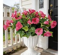 Aisamco Fleurs Artificielles pour Décoration Intérieure et Extérieure, Lot de 6 Bouquets de Liseron Faux en Soie Résistants aux UV pour Maison, Jardinière, Veranda, Terrasse, Jardin (Rouge Rose)