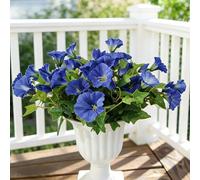Aisamco Fleurs Artificielles pour Décoration Intérieure et Extérieure, Lot de 6 Bouquets de Liseron Faux en Soie Résistants aux UV pour Maison, Jardinière, Veranda, Terrasse, Jardin (Bleu)