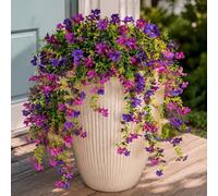 Aisamco Fleurs suspendues artificielles pour l’extérieur, 4 pcs Fausse décoration de Plantes suspendues, Fleur en Fausse Soie résistante aux UV pour jardinière extérieure Cour Porche Patio Balcon