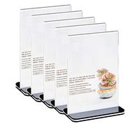 Aisamco Lot de 5 supports de panneau en acrylique en forme de T pour écran de bureau - Pour les restaurants, les cadres photo, les événements, les réunions (A5)