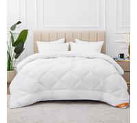Aisbo Couette 200x220 Chuad Hiver - Couette 2 Personnes pour Lit 140x190/160x200 450g/m² Douce, Edredon 200 x 220 Très Chaude Matelassée Losangé avec 6 Bandes Pratiques, Entretien Facile
