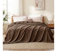 Aisbo Plaid Couverture Polaire 220x240 - Plaid Lit Grande Taille Jete de Canape, Couverture Canapé 220 x 240 Flanelle 2 Personnes Doux et Chaud, Marron Chocolat