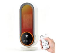 Aischens Chauffage d'Appoint PTC Céramique 1200W avec Télécommande | Affichage LED,Minuterie,2 vitesses,protection Surchauffe et basculement,Chauffage pour chambre et bureau, usage intérieur