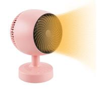 Aischens Radiateur Soufflant PTC 1200W avec Oscillation 160°，Rose | Céramique Silencieux Anti-basculement, Protection Surchauffe, Mini Chauffage Bureau