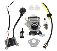 AISEN Carburateur avec bobine d'allumage pour débroussailleuse Fuxtec Brast 4 en 1 / Timbertech MS-2TL-52, MS52-2TL 3 CV 52 cm3
