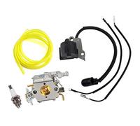 AISEN Carburateur avec Bougie Bobine d'allumage pour Partner 350 351 370 371 390 391 420 McCulloch 335 338 435 Poulan 2050 2055 2115 2150 Tronçonneuse