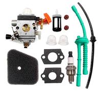 AISEN Carburateur avec filtre à air, tuyau de carburant pour Stihl FS87 FS90 HL90 FS100 FS100R FS110 FS110R FS130 KM130 FR130T FS130R HL100 HT130 KM90 KM100 débroussailleuse 41801200610