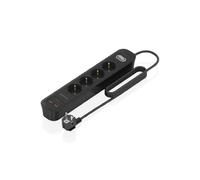 Aisens Multiprise avec 4 Prises Schuko, 2 USB-C et 2 USB-A, Câble 1.4m, Noir