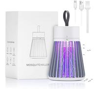 AISHNA Lampe tue-moustiques électrique rechargeable 2 en 1 | Tueur avec lampe ultraviolette et lampe d'éclairage, 360 ° Attire les insectes mouches zapper pour intérieur extérieur