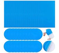 AISHOW 40 Pièces Rustine Piscine Kit de Réparation Patchs de Réparation Auto-Adhésifs PVC Patch Liner Piscine pour Lits Gonflables Anneaux de Natation Kayaks Piscines (Rectangle/Rond)