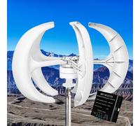 AISINILALAO 6000W 5 Lames éoliennes Verticales avec contrôleur, 12V 24V 48V pour la Maison à Basse Vitesse du Vent Démarrer sans Bruit Petite éolienne,48v
