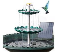 AISITIN Fontaine à faire soi-même, avec fontaine solaire de 3,5 W, à 3 niveaux, pour l'extérieur, bain d'oiseaux et fontaine solaire DIY amovible et adaptée pour le jardin, jeu d'eau (vert foncé)