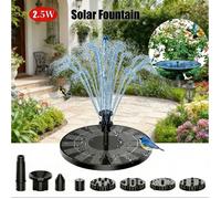 AISITIN Fontaine Solaire 2.5W - 6 Buses Incluses - Bain d’Oiseaux - Pompe à Eau pour Jardin, Bassin, Petit Étang - Sans Électricité
