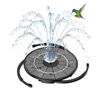 AISITIN Fontaine Solaire 3,5 W pour Bain d'oiseaux | Pompe à Eau Solaire avec 8 Buses Supports de Fixation Câble 3 m et Panneau Amovible, pour Jardin Bassin et Étang
