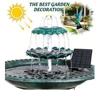 AISITIN Fontaine Solaire Exterieur 3,5W - 3 Plateaux Bain + Mangeoire - Panneau Détachable - Jardin Terrasse - Écologique