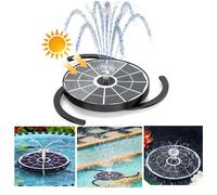 AISITIN Fontaine Solaire Extérieure 3,7 W - Pompe Flottante avec 3 Fixateurs et 4 Buses pour Jardin, Bain d’oiseaux, Étang