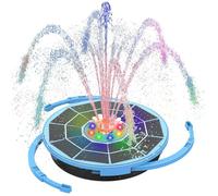 AISITIN Fontaine Solaire Exterieure de Jardin avec 3000mAh, Pompe de Fontaine Flottante 3,5 W,avec Vitre Bleu Clair pour Jardin