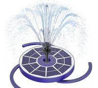 AISITIN Fontaine Solaire pour Extérieur 3,5W Pompe de Flottante avec Batterie, Divers Effets de Pulvérisation, Pompe Solaire avec Panneau en Verre Bleu Foncé pour Jardin, étang(Dark Blue)