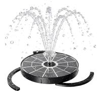 AISITIN Fontaine Solaire pour Extérieur, 3,7 W, avec 4 Buses et Effets de Pulvérisation, Pompe Solaire Flottante pour Jardin, Bain d'Oiseaux, Étang, Jeu d'Eau