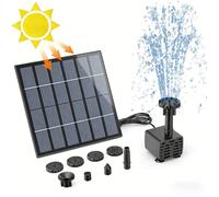 AISITIN Kit Fontaine Solaire 1,5W - Pompe 6 Buses + Câble 3m - Sans Batterie Écologique - Bain d’Oiseaux Jardin Étang