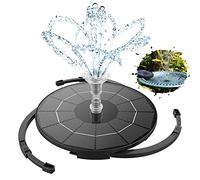 AISITIN Pompe Fontaine Solaire 3,5 W pour Bain d'oiseaux | Panneau et pompe séparés avec câble de 3m 8 buses interchangeables 3 supports anti-dérive et filtre,bassin jardin et aquarium