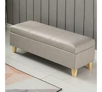 AISNXOQI Banc d'assise en Cuir PU Vintage, Banc d'extrémité, Banc d'entrée rectangulaire, Banc de Rangement de lit, avec Pieds en Bois Massif, pour Chambre à Coucher, entrée, Couloir, Salon