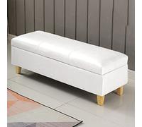 AISNXOQI Banc d'assise en Cuir PU Vintage, Banc d'extrémité, Banc d'entrée rectangulaire, Banc de Rangement de lit, avec Pieds en Bois Massif, pour Chambre à Coucher, entrée, Couloir, Salon