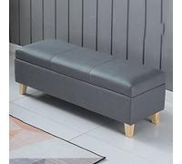 AISNXOQI Banc d'assise en Cuir PU Vintage, Banc d'extrémité, Banc d'entrée rectangulaire, Banc de Rangement de lit, avec Pieds en Bois Massif, pour Chambre à Coucher, entrée, Couloir, Salon