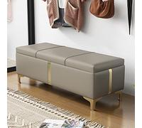 AISNXOQI Banc d'entrée rembourré, décor en Simili Cuir, Banc Vintage, avec Rangement et Couvercle à charnière de sécurité pour Salon, entrée ou Chambre à Coucher, décoration intérieure