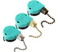 Aisuoka 3 PièCes ZE-268S6 Interrupteur de Ventilateur de Plafond 3 Vitesses 4 Fils pour Ventilateurs de Plafond et Appliques Murales Interrupteur à ChaîNe de Remplacement Bronze