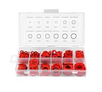 Aisuoka Kit Assorti de Rondelles en Fibre de 600 PièCes Kit D'Assortiment de Joints Plats en Fibre de Papier en Acier Rouge de 12 Tailles