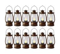Aisuoka Lanternes à Bougies Vintage pour L'Intérieur 12 Pièces avec Bougies Scintillantes pour la Décoration Intérieure en Cuivre