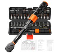 AivaToba ynamométrique Vélo 1/4", 2-24 Nm, Précision ±3%, Coffret de 33 Pièces avec 29 Douilles et Embouts (Hex, Torx, Phillips, 4-13mm), Rallonge, Adaptateur pour VTT et Vélo de Route