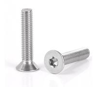 AIVEKE M8 x 50mm (5 Pièces) Vis À Tête Fraisée Torx Argent - Acier Inoxydable A2 V2a Vis Mécaniques À Tête Plate À Filetage Complet Boulon Métaux